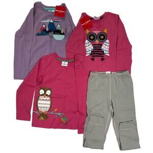 4 Lot Of Hanna Andersson Long Sleeve Tees 120, 6-7 NWT And Legging Pre-Owned